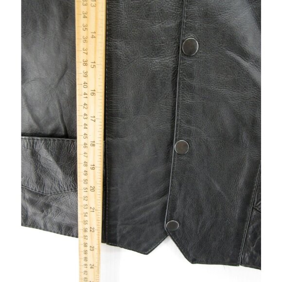 Unik Vest 42 Genuine Leather Jacket Motorcycle Western Snap Front * - Picture 3 of 11